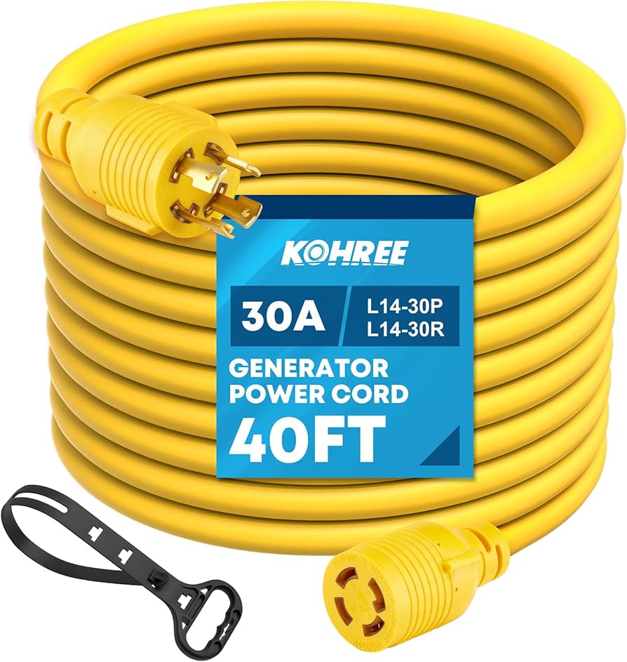 Amazon.com: Kohree 30 Amp Generator Extension Cord 4 Prong 40FT