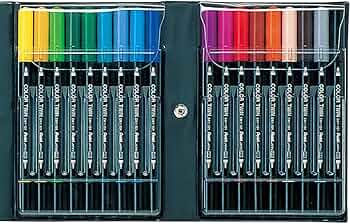 Amazon.co.jp: ぺんてる 水性ペンセット カラーツイン SCW-18 18色