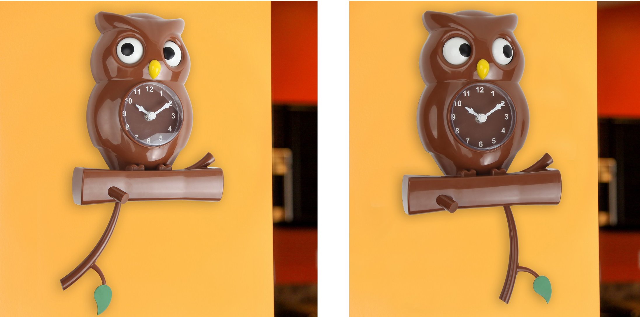 Amazon.co.jp: Lily's Home ペンデュラムフクロウ時計 回転する目と