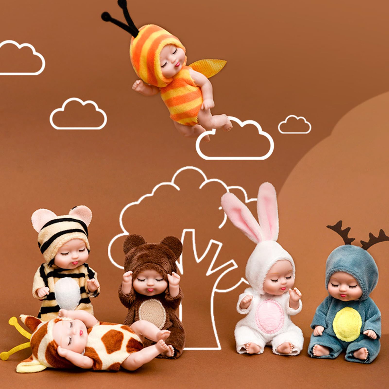 Amazon.co.jp: ミニリボーンドール、6個のベビードール、ミニドール