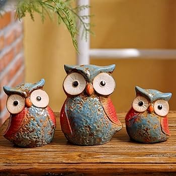 Amazon.co.jp: フクロウ 置物 ガーデン オブジェ かわいい フクロウ