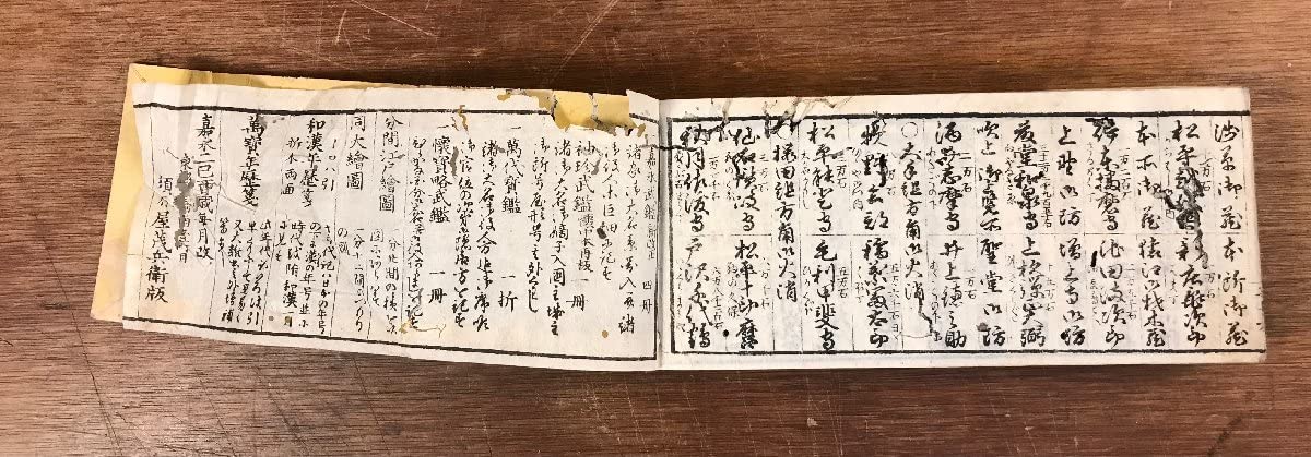 xo9468 古い和本 嘉永武鑑 尾張松平毛利他 旗本 家紋 古文書 史料 古書