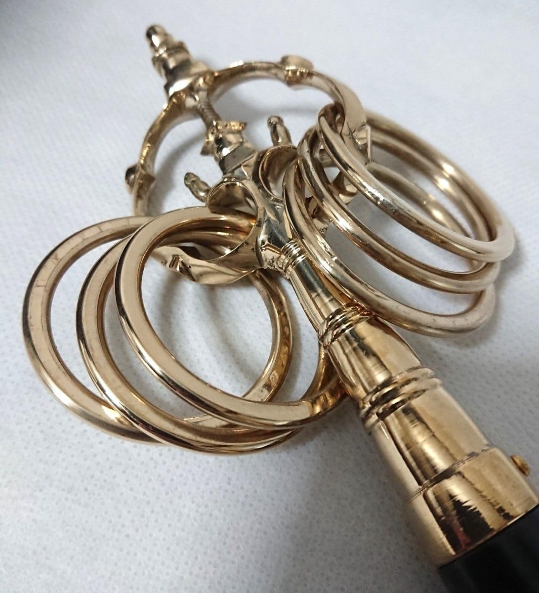 仏教美術 銅製 仏具 遊環 錫杖 箱付 C 8715 仏教美術 銅製 仏具 遊環