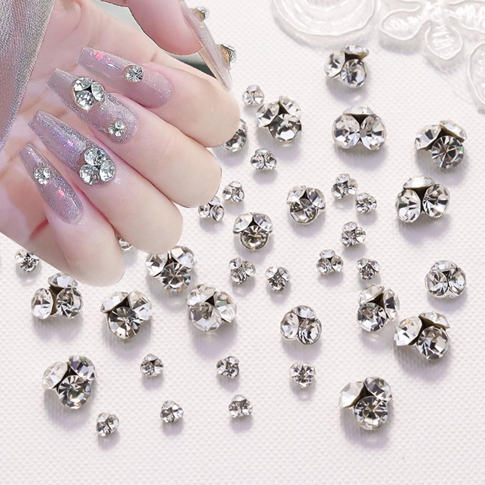 Amazon.co.jp: ネイル ラインストーン 6種類 60個セット ネイルパーツ