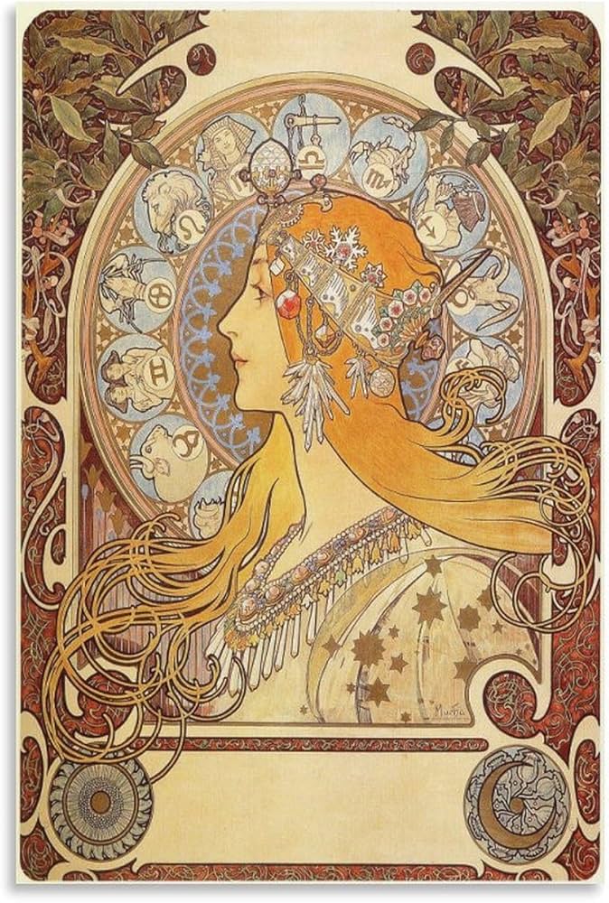Amazon.co.jp: アルフォンス・ミュシャ作品（黄道十二宮）印刷