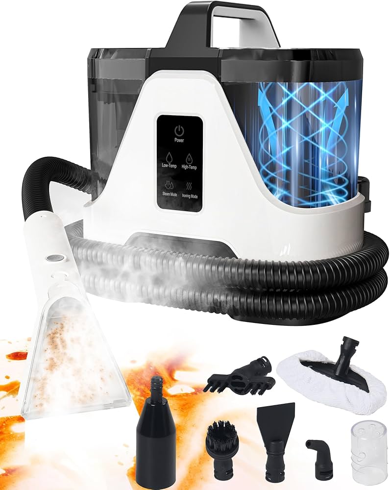 Amazon | 【100℃蒸気×19000Pa吸引力】スチーム カーペットクリーナー