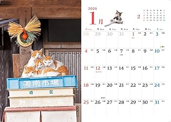 通常版】カレンダー2026 そとねこ mini（月めくり/卓上/128mm×182mm