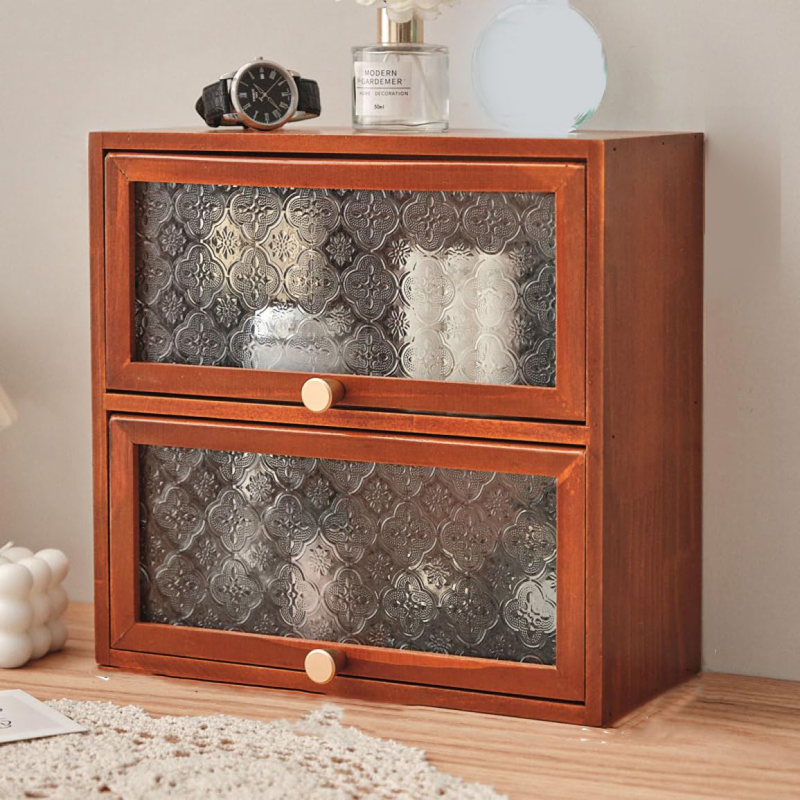 Amazon｜MJKQ9 食器棚 カウンター上収納 木製 30*13*29cm 2段 収納棚 2