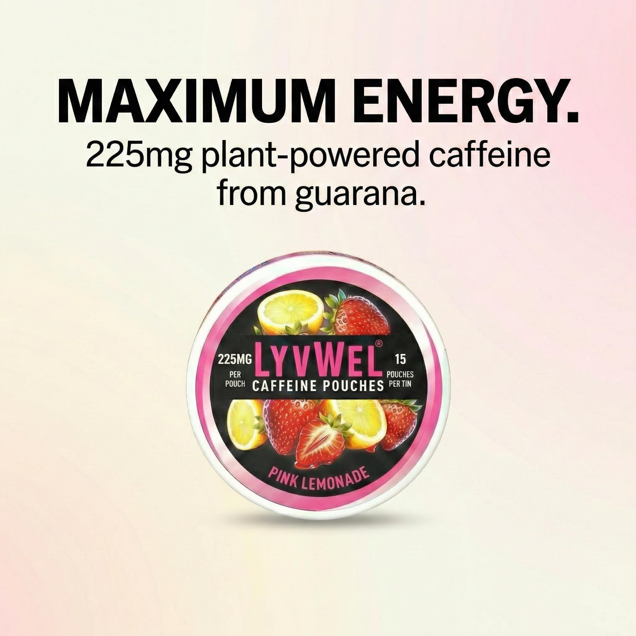 Amazon.com: LyvWel 225mg Caffeine Energy Pouches | Nootropic Focus