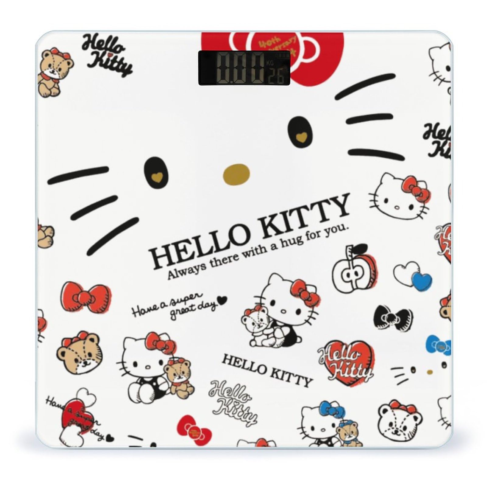 Amazon.co.jp: ハローキティ 体重計 デジタル 乗るだけ 電源自動ON/OFF