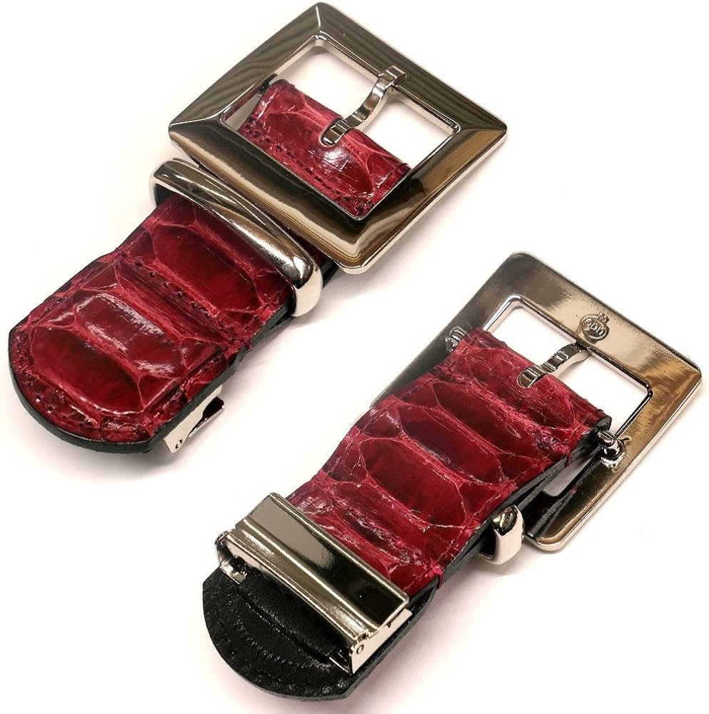 Amazon | NC1284-40-RED ベルト 本革 メンズ レディース パイソン 蛇革