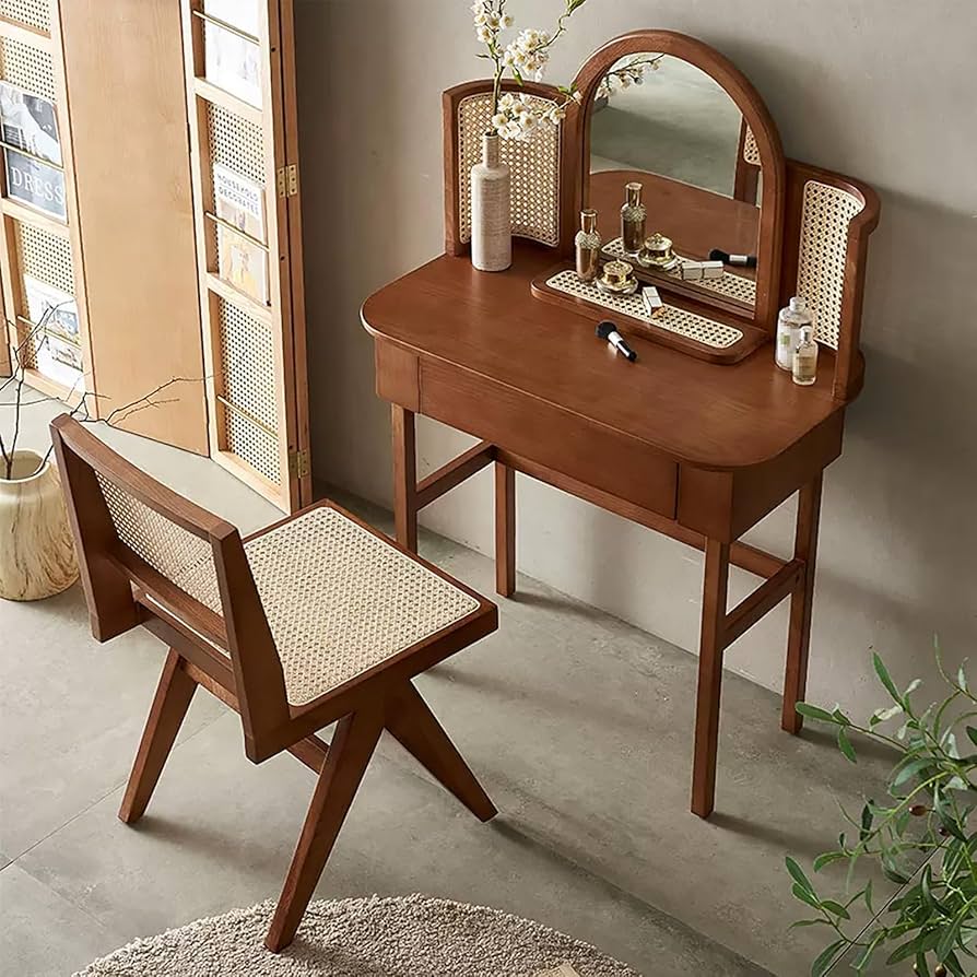 木製オーバル型ドレッサー・鏡台 レトロ ヴィンテージ Swedish Dresser