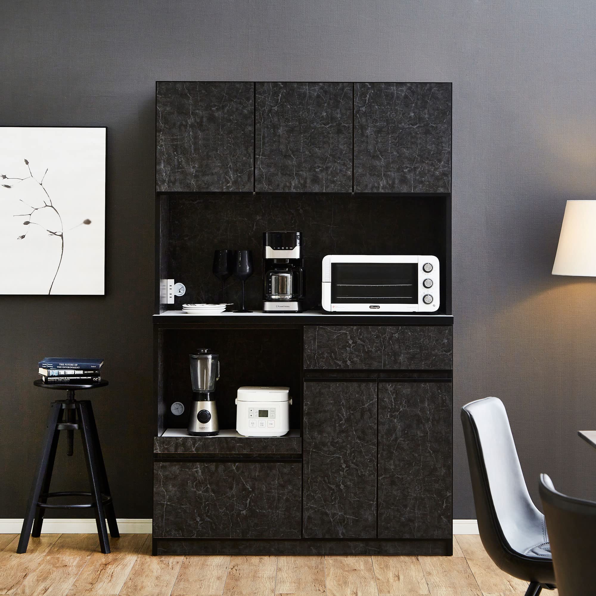 KAGUCCO 食器棚 ストーンブラック 120cm 楽天市場】食器棚 ロータイプ