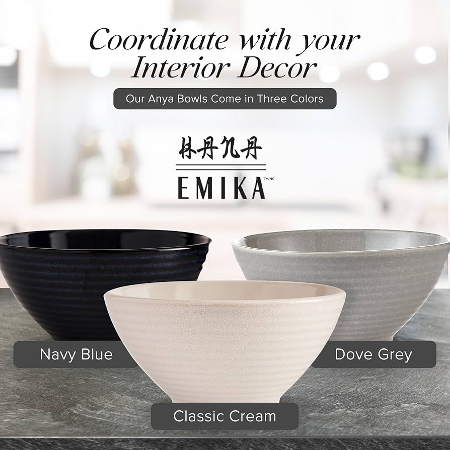 Amazon.com: Hana Emika 24oz Ceramic Ramen Bowls with Chopsticks