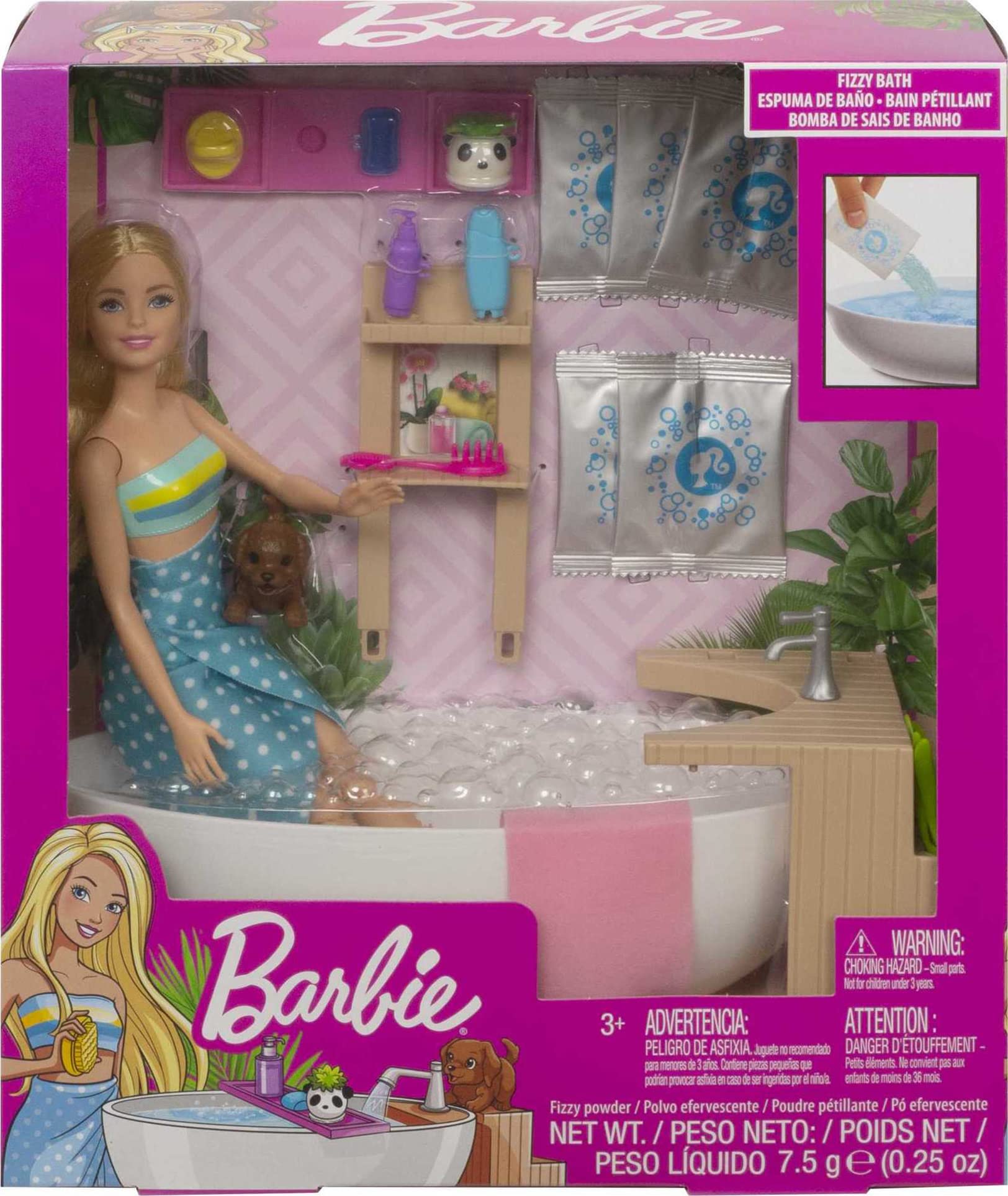 Amazon.co.jp: Mattel - Barbie Fizzy Bath Doll and Playset, Blonde