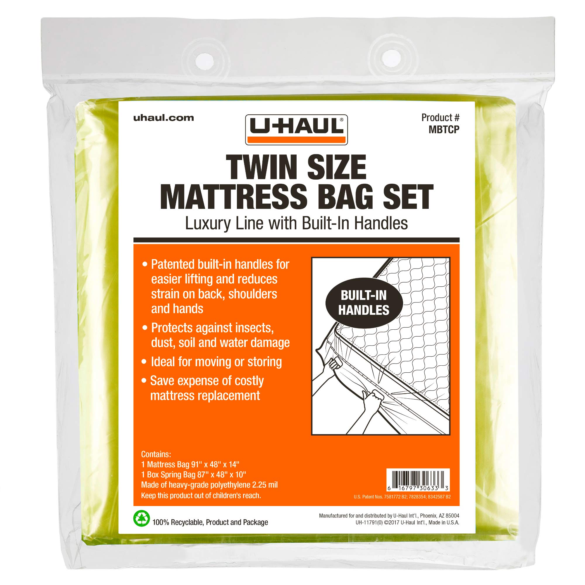 Amazon.com: U-Haul Deluxe Twin Mattress and Box Spring Bag Set