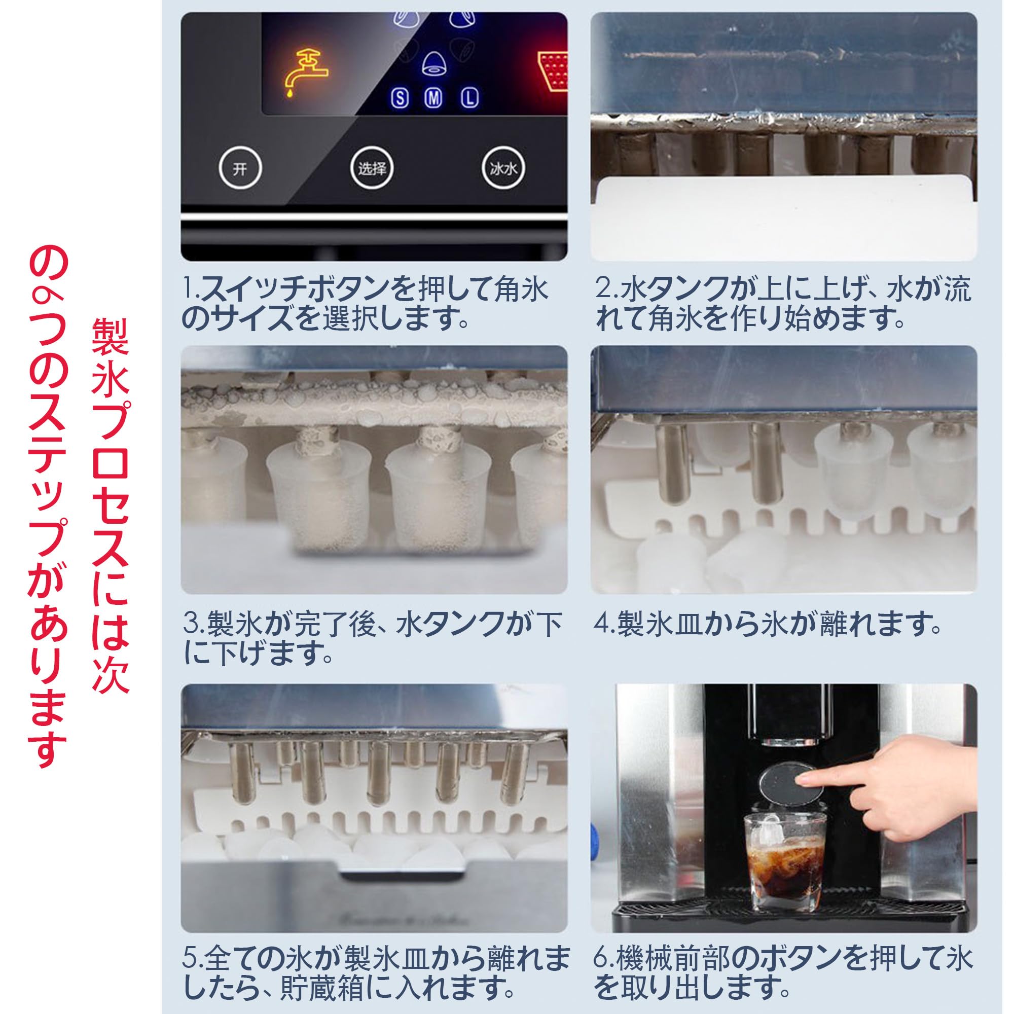 Amazon.co.jp: 製氷機 氷つくり機 1.8L大容量 製氷時間8-12分間 一度に