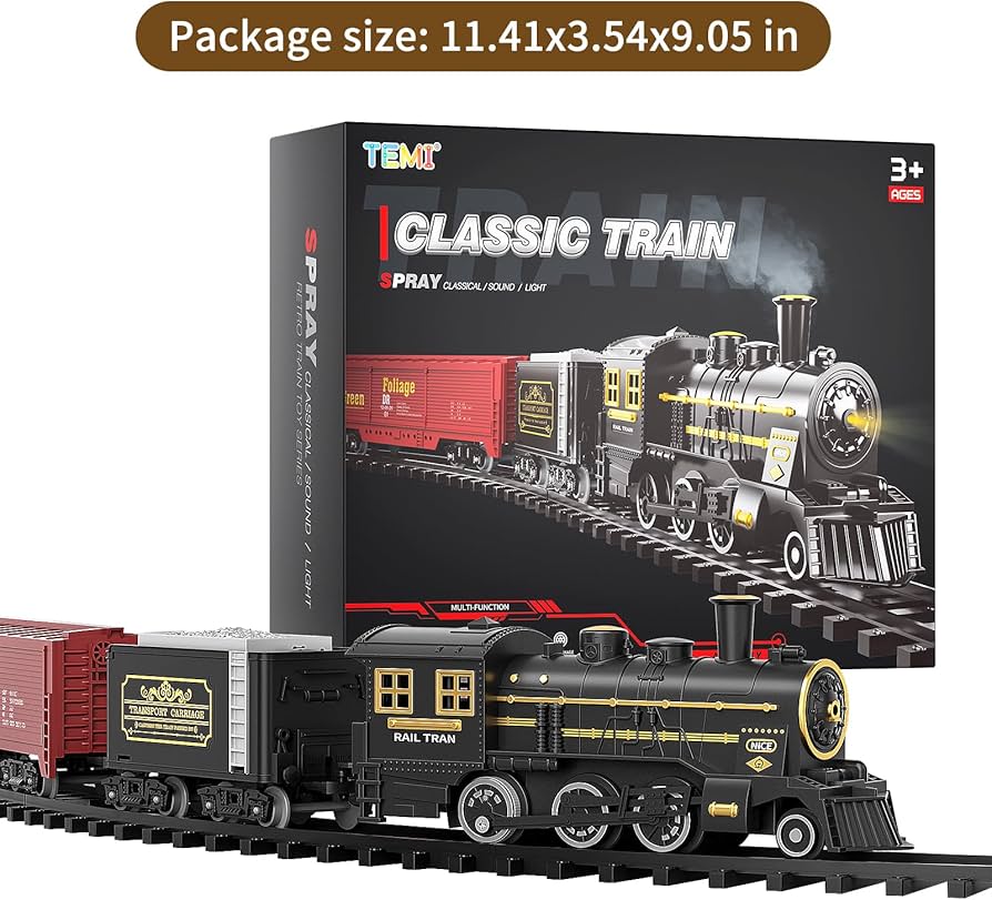 Amazon | TEMI 蒸気機関車おもちゃセット 男の子 3歳 4歳 5歳 6歳 音と