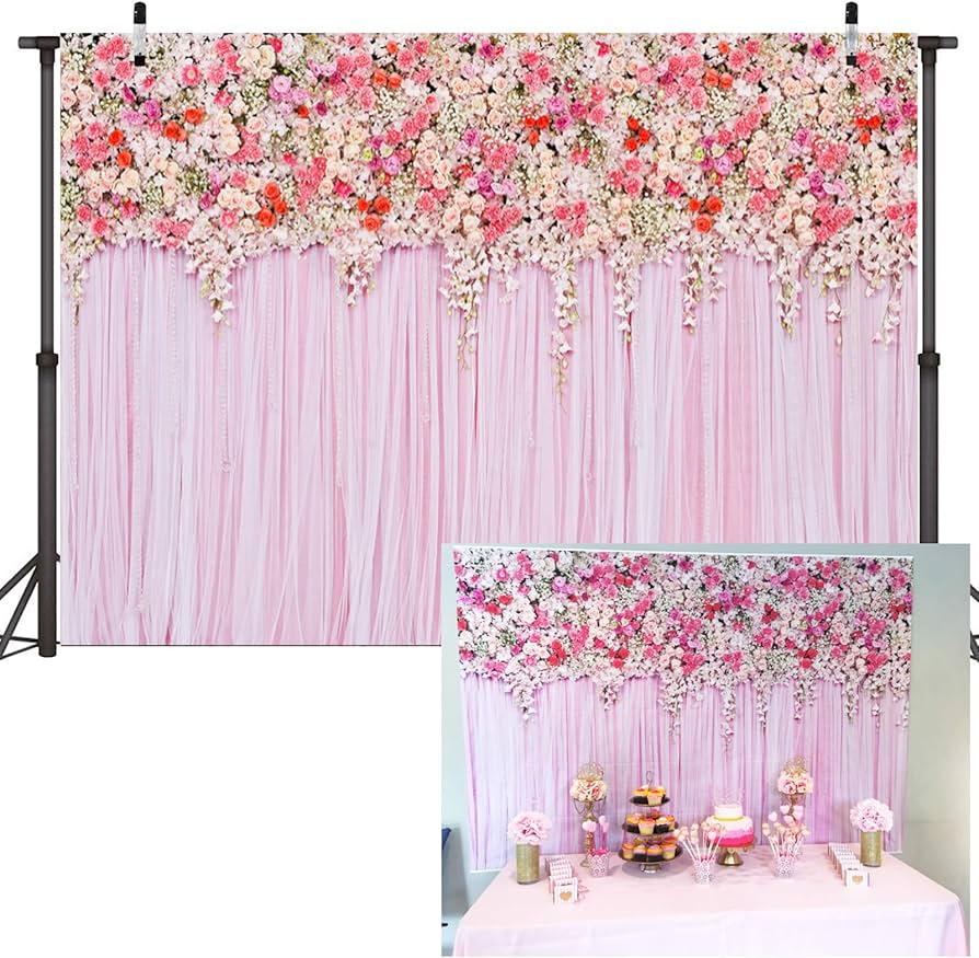 Amazon | Sensfun 10x6.6フィート 花柄壁 ウェディング フォトブース