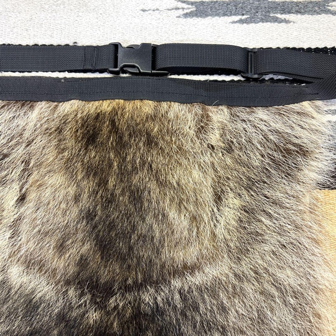 ア*ル様 裏地付ラクーン尻尾付 アライグマ 毛皮敷物 登山尻皮尻