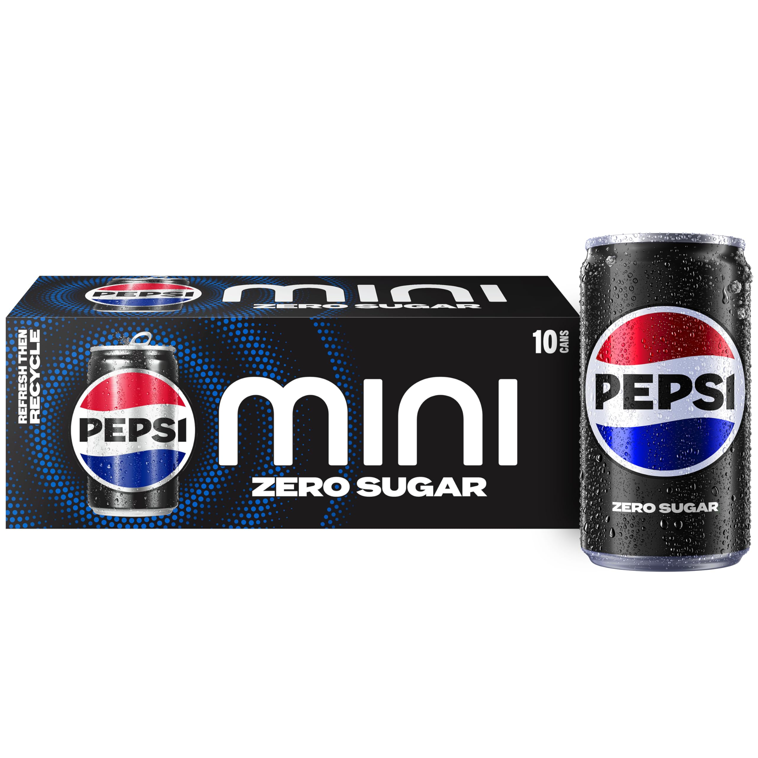 Amazon.com : Pepsi Zero Sugar Cola Soda Pop, 7.5 Ounce Mini Cans