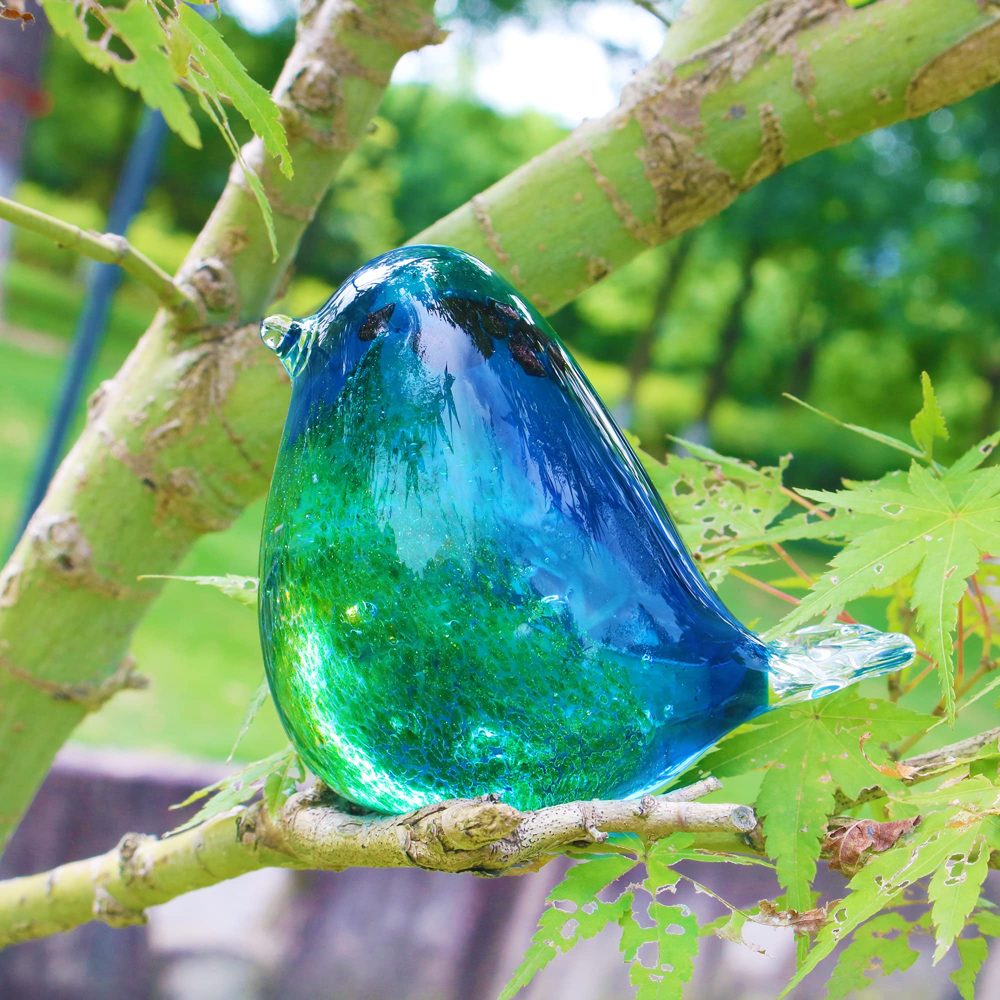 Amazon.co.jp: Quligeta Hophen アートガラス 鳥 置物 ハンドメイド