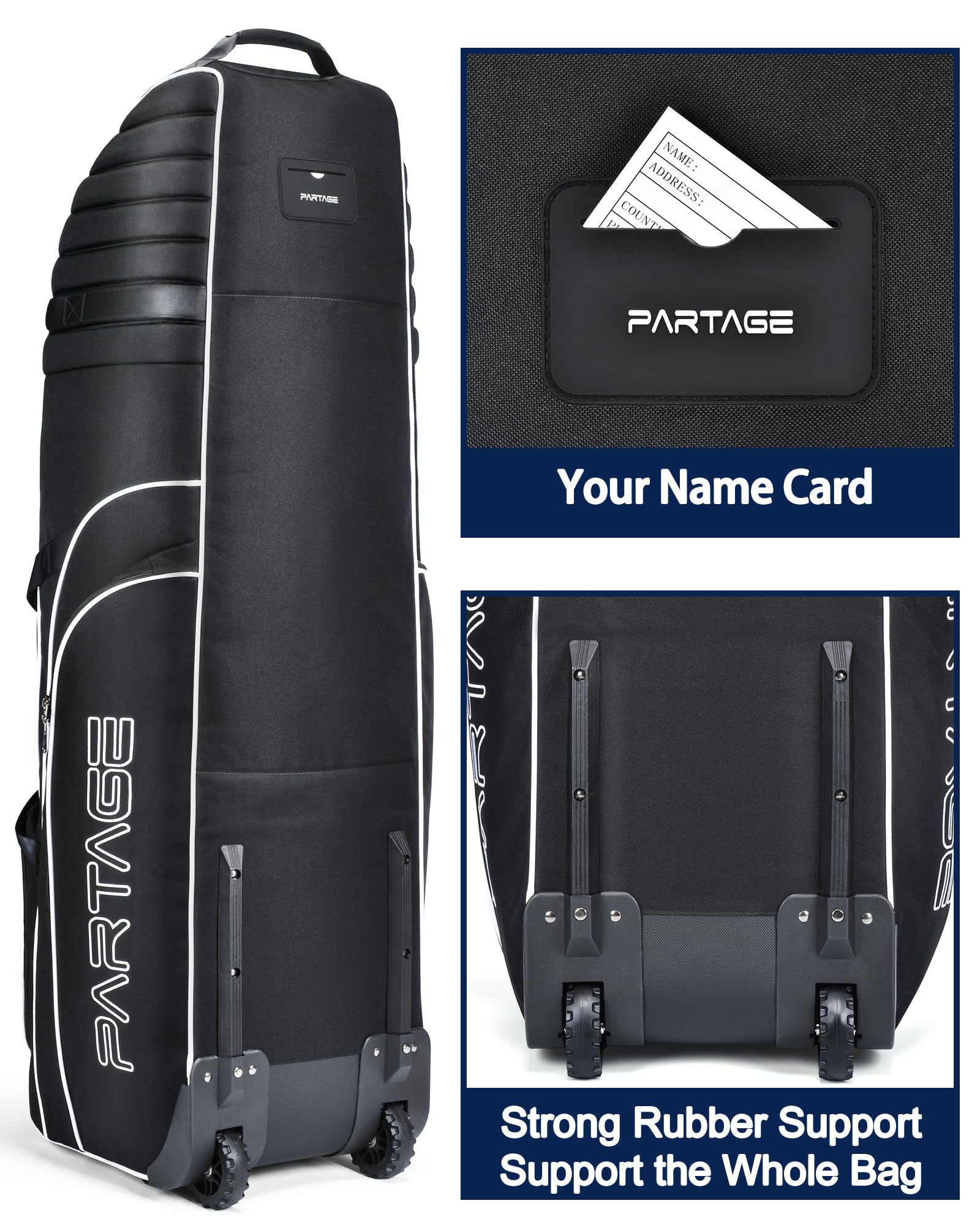 Amazon.com : Partage Golf Travel Bag with Wheels, Golf Travel Case