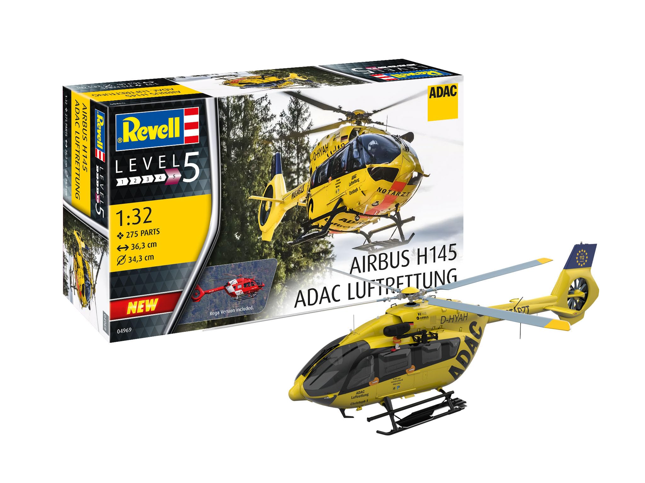 Amazon.com: Revell 04969 H145 ADAC/REGA 1:32 Scale Unbuilt