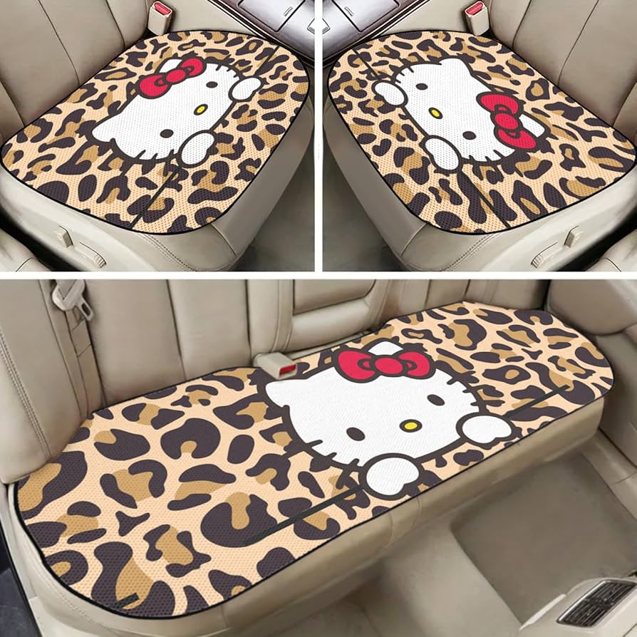 Amazon | ハローキティ 豹柄 ヒョウ 紋 車用 シートカバーセット 3枚組