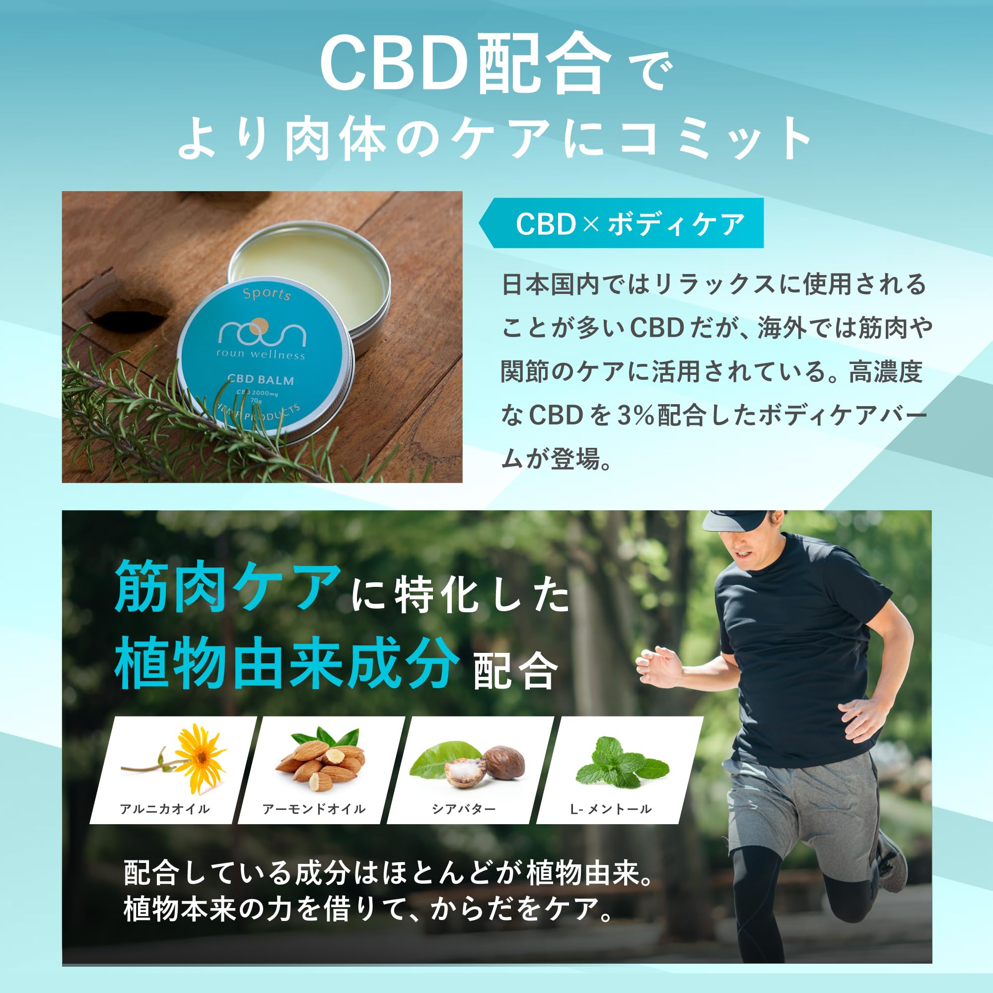 Amazon | roun CBD スポーツバーム CBDバーム 70g cbd 2000mg 配合