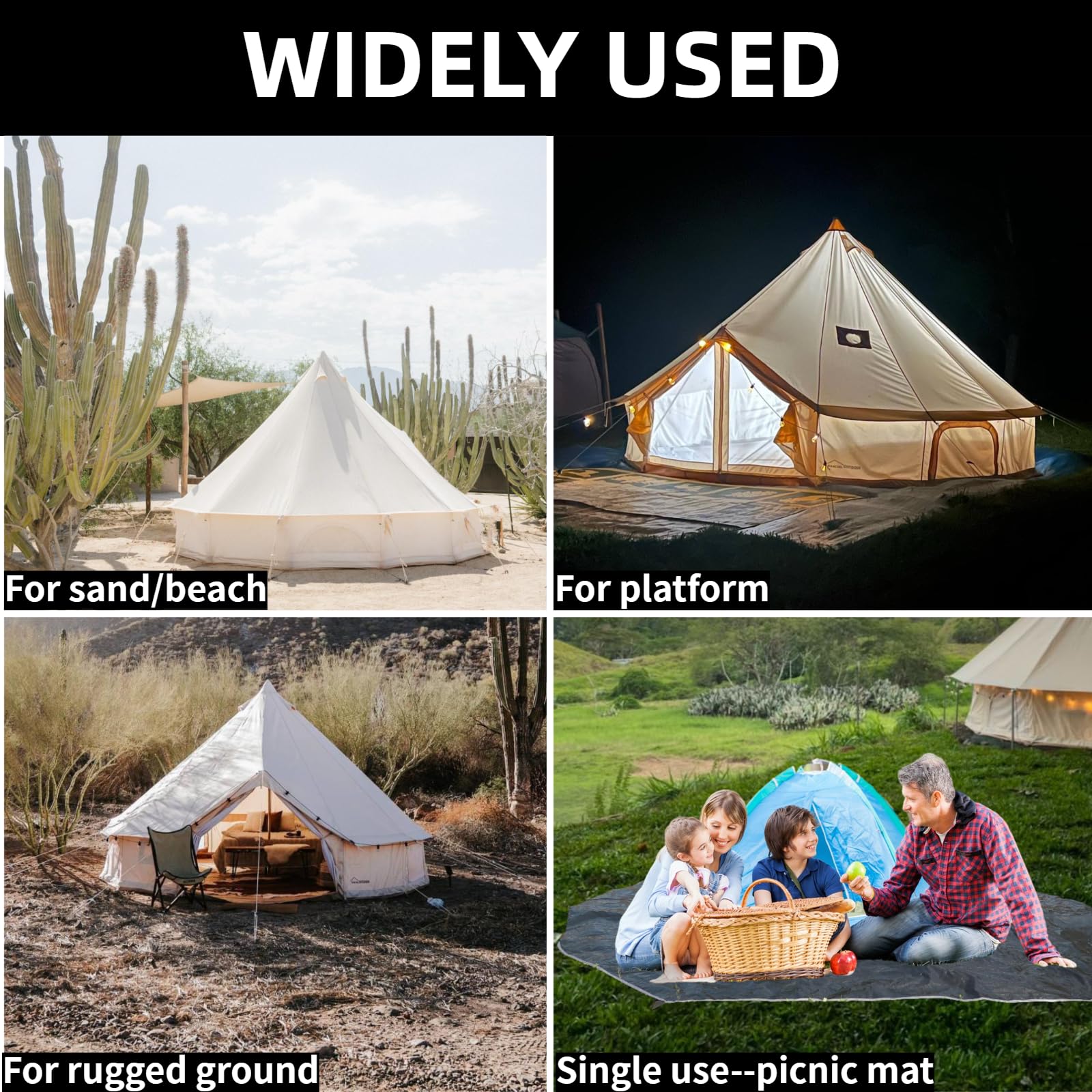 Amazon | D&R【ベルテント用グランドシート】防水 120gPE テントシート