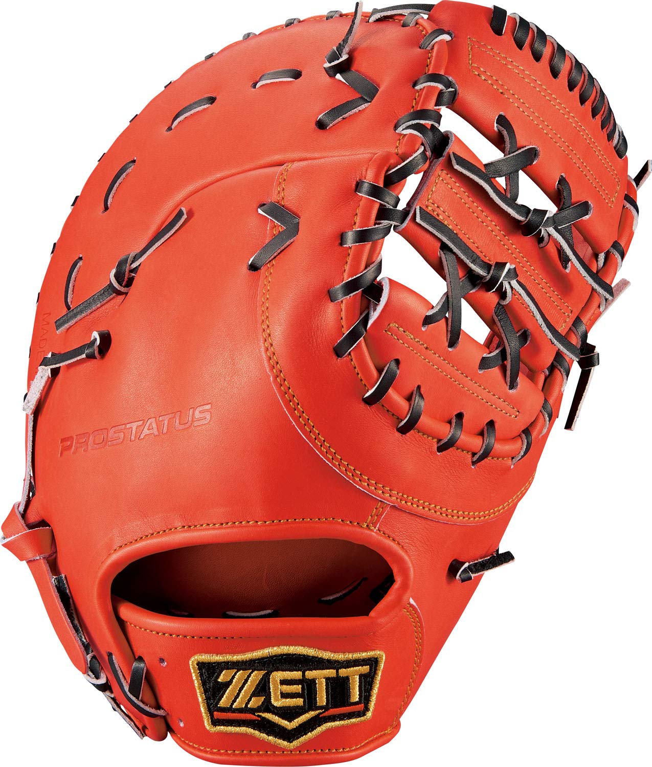 ZETT 軟式グローブ 黒/赤 ファーストミット 中古 ZETT 軟式グローブ 黒