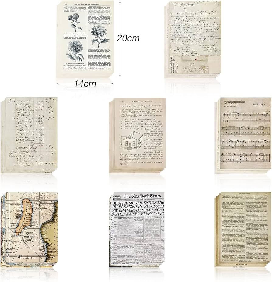 Amazon.co.jp: ジャンクジャーナルページ 240枚 ヴィンテージ