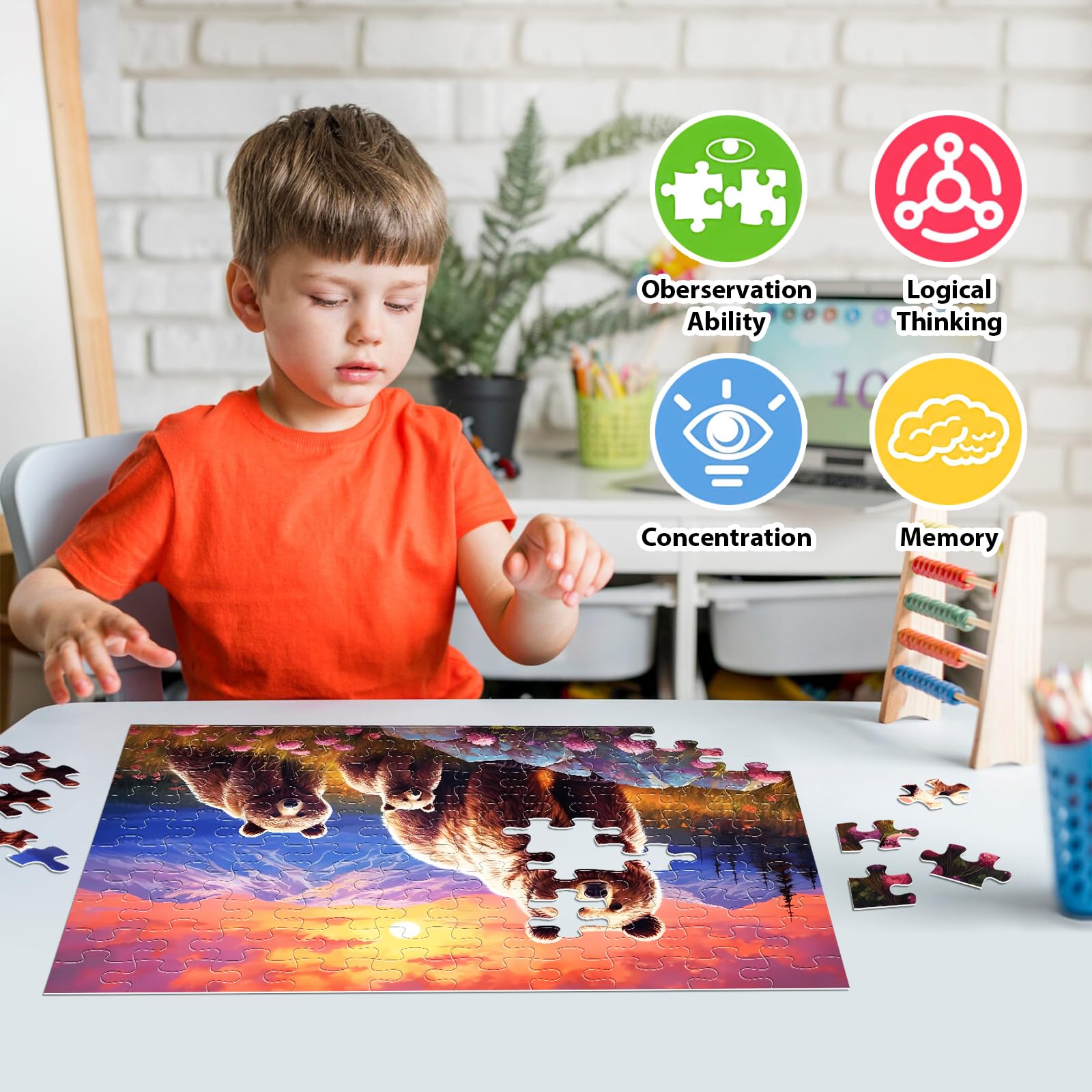 Amazon | 100ピース パズル 4~6歳 ヒグマ ファミリーパズル 6~8歳 8歳