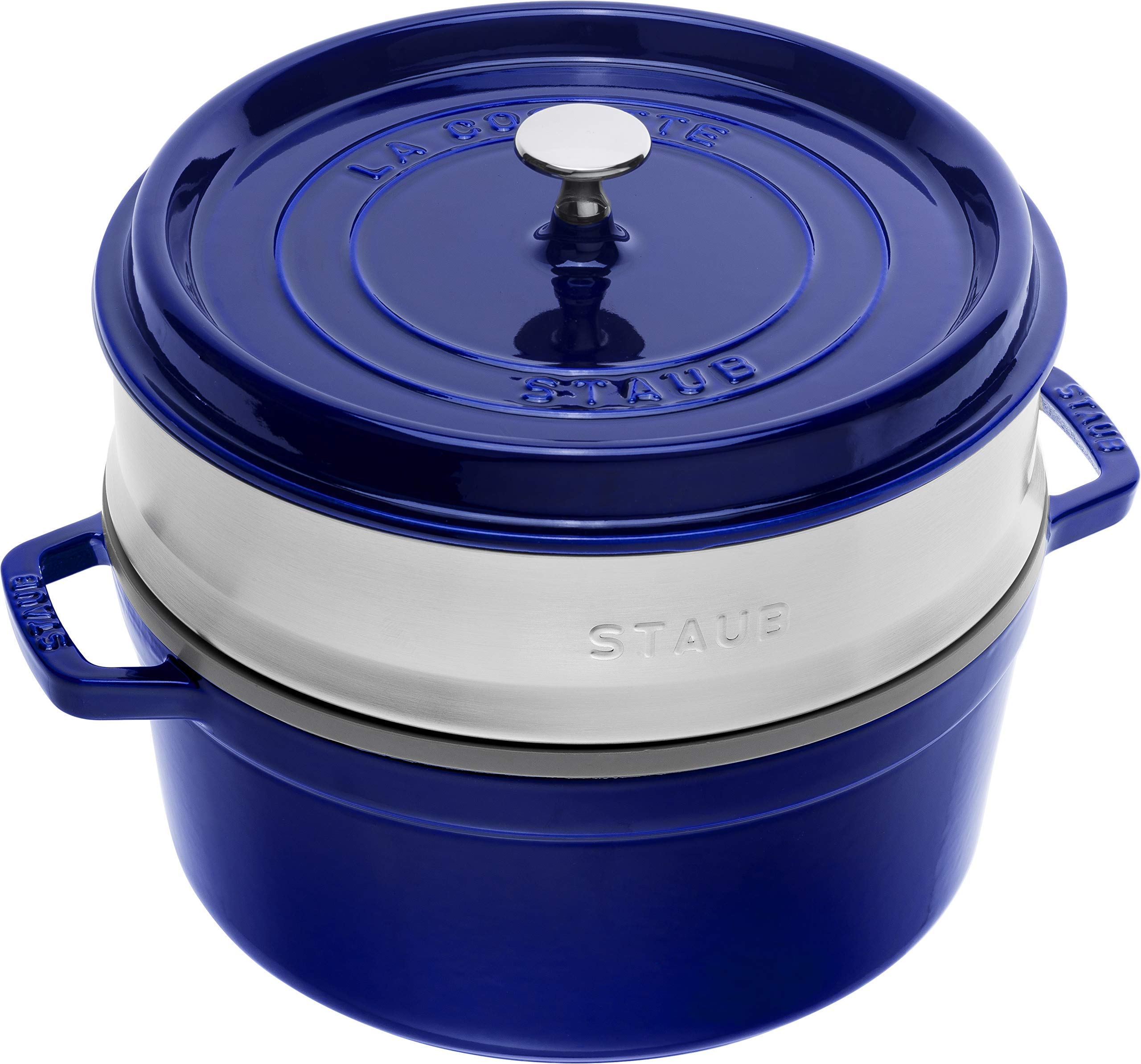 Amazon.com: STAUB Cocotte with Steamer Round 26cm Dark Blue: Home