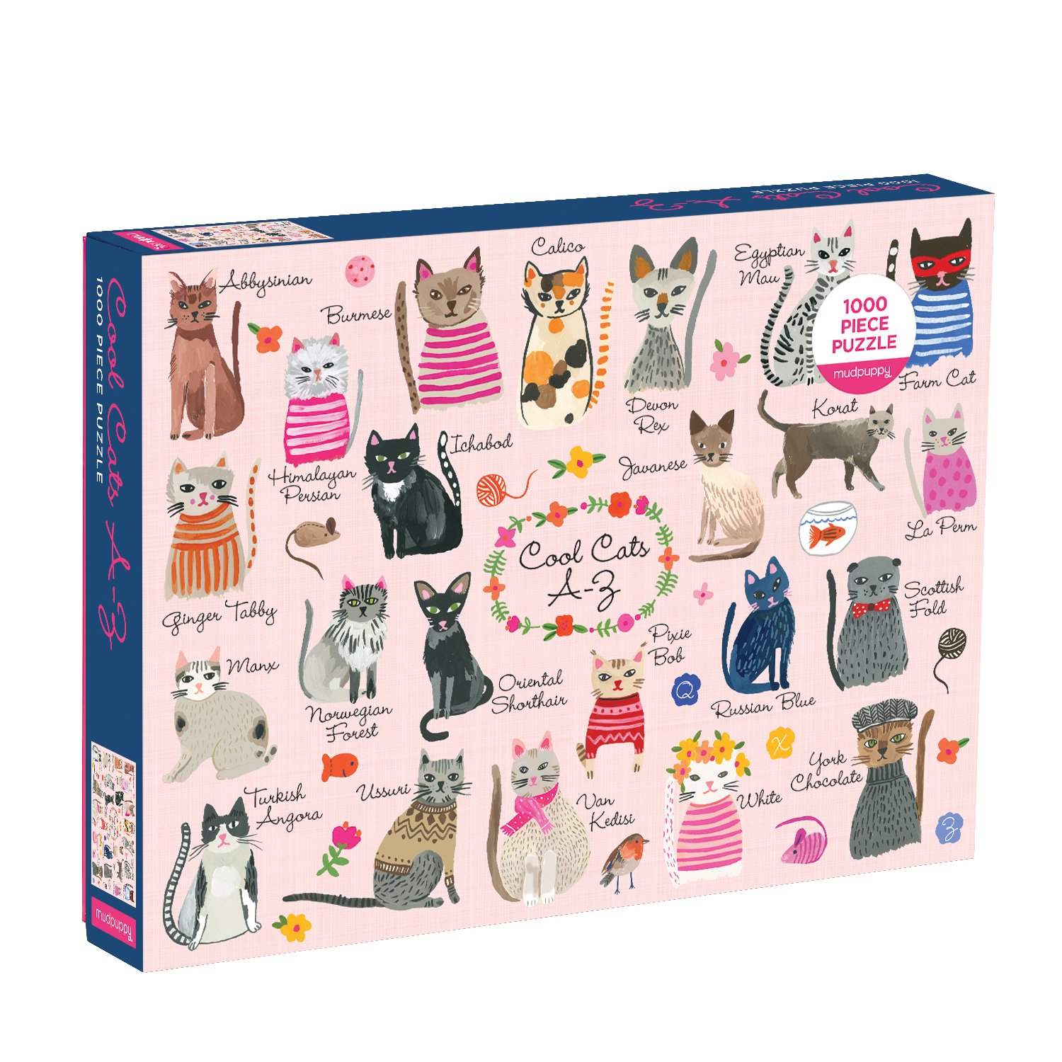Amazon.com: Mudpuppy Cool Cats A-Z Puzzle, 1000 Piece Cat Jigsaw