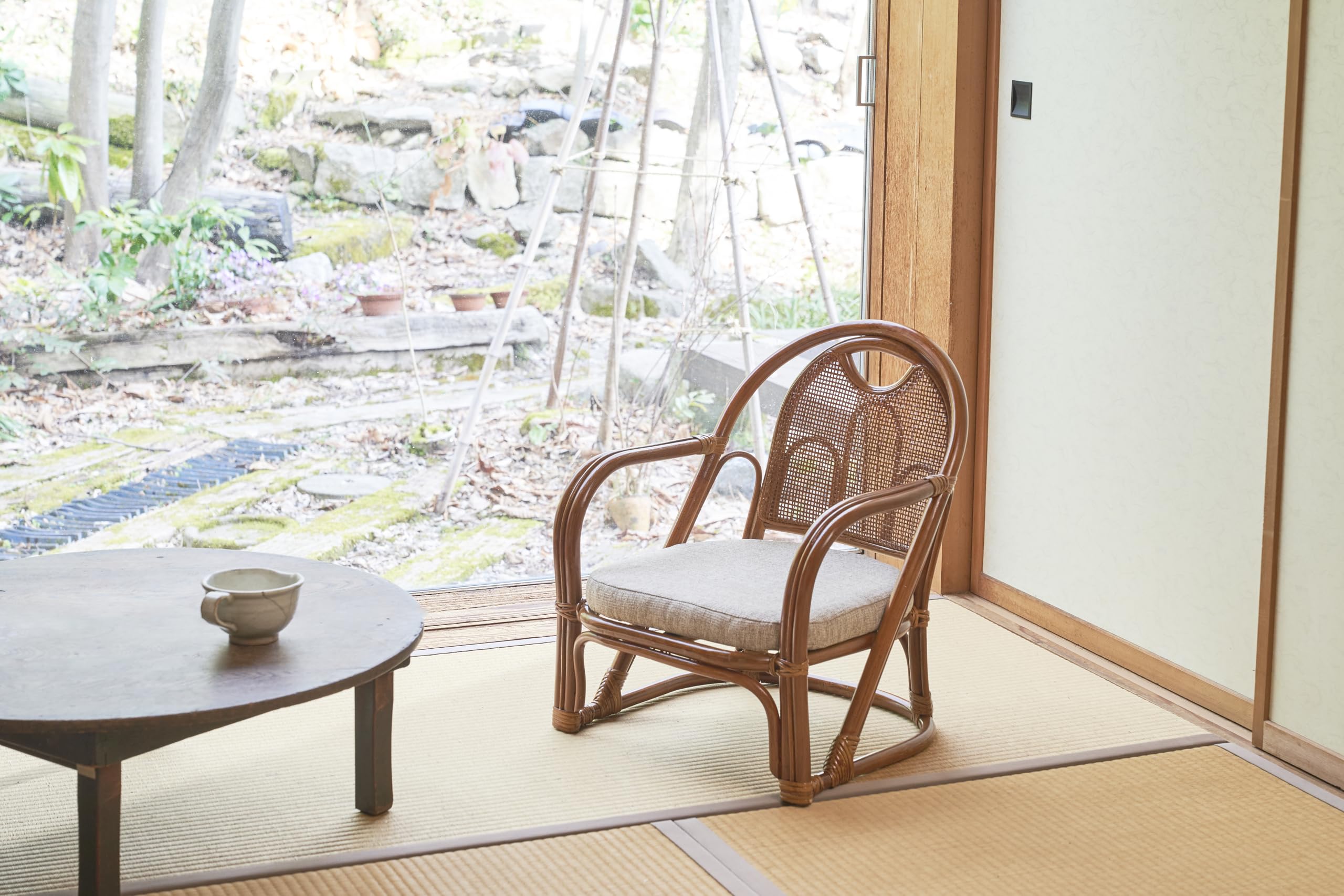 Amazon.co.jp: 大竹産業 椅子 チェア 籐 ラタン ブラウン 47x49x56cm