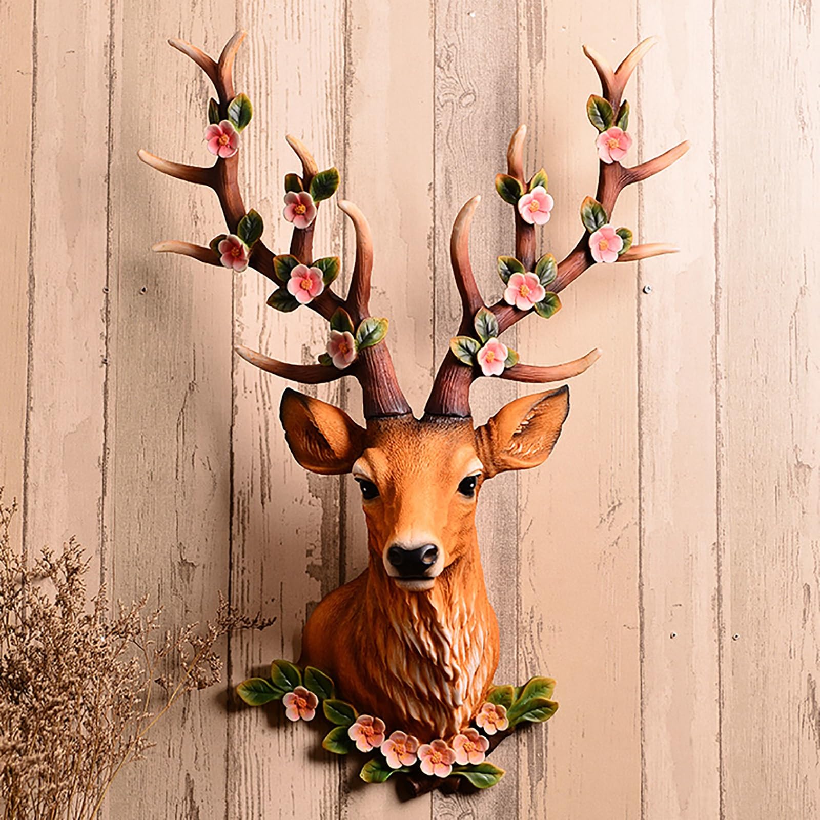 Amazon.co.jp: 鹿 オブジェ壁飾り アニマルヘッド インテリア鹿ヘッド