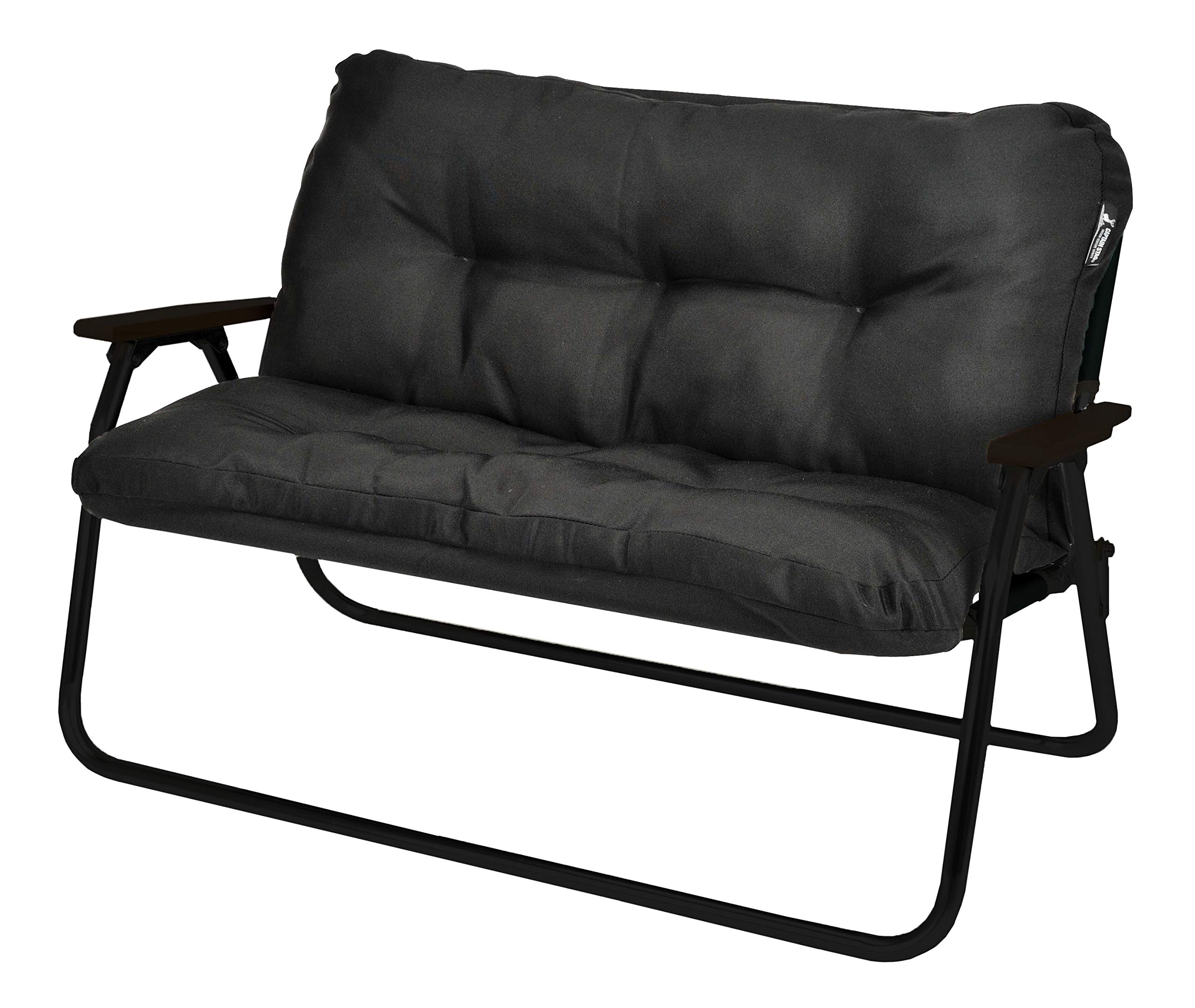 キャプテンスタッグ ベンチ カモ 迷彩 クッション サイドポケット