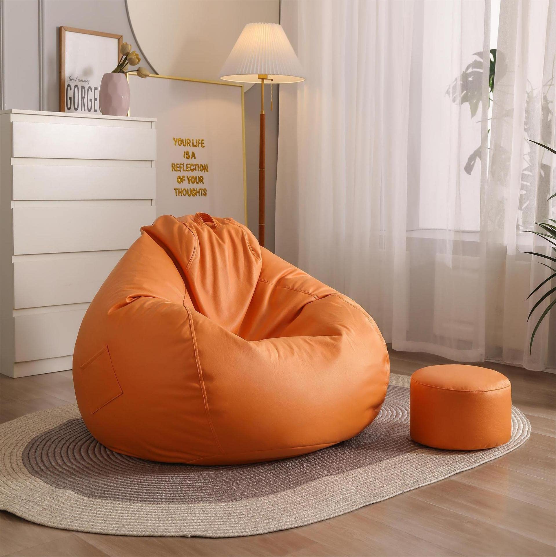 Amazon.co.jp: JIHYECOU ビーズクッション ビーズソファー 1人掛け 撥