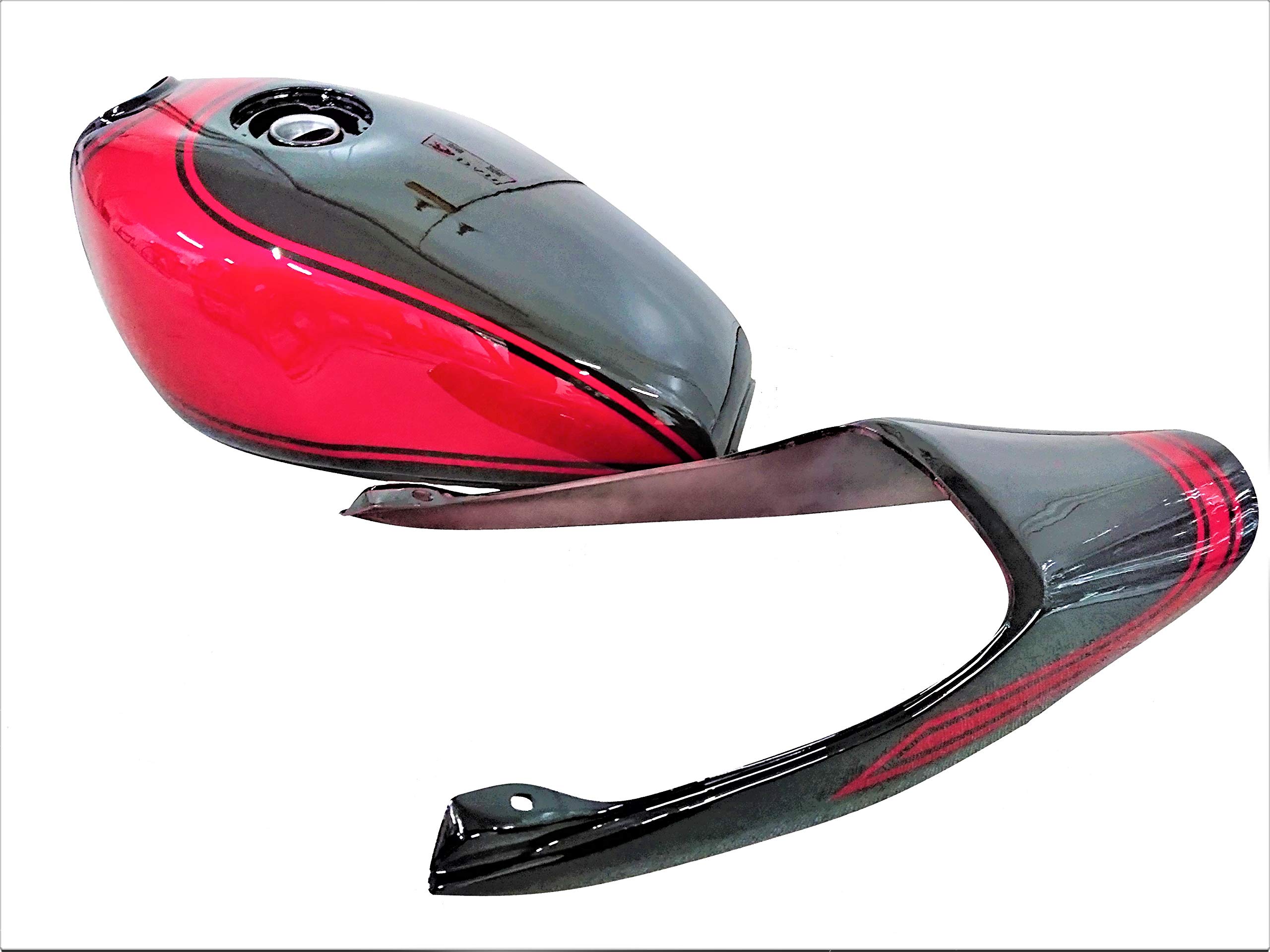 Amazon | ゼファーχ タンク＋テールカウル 黒赤 /外装 セット 火の玉