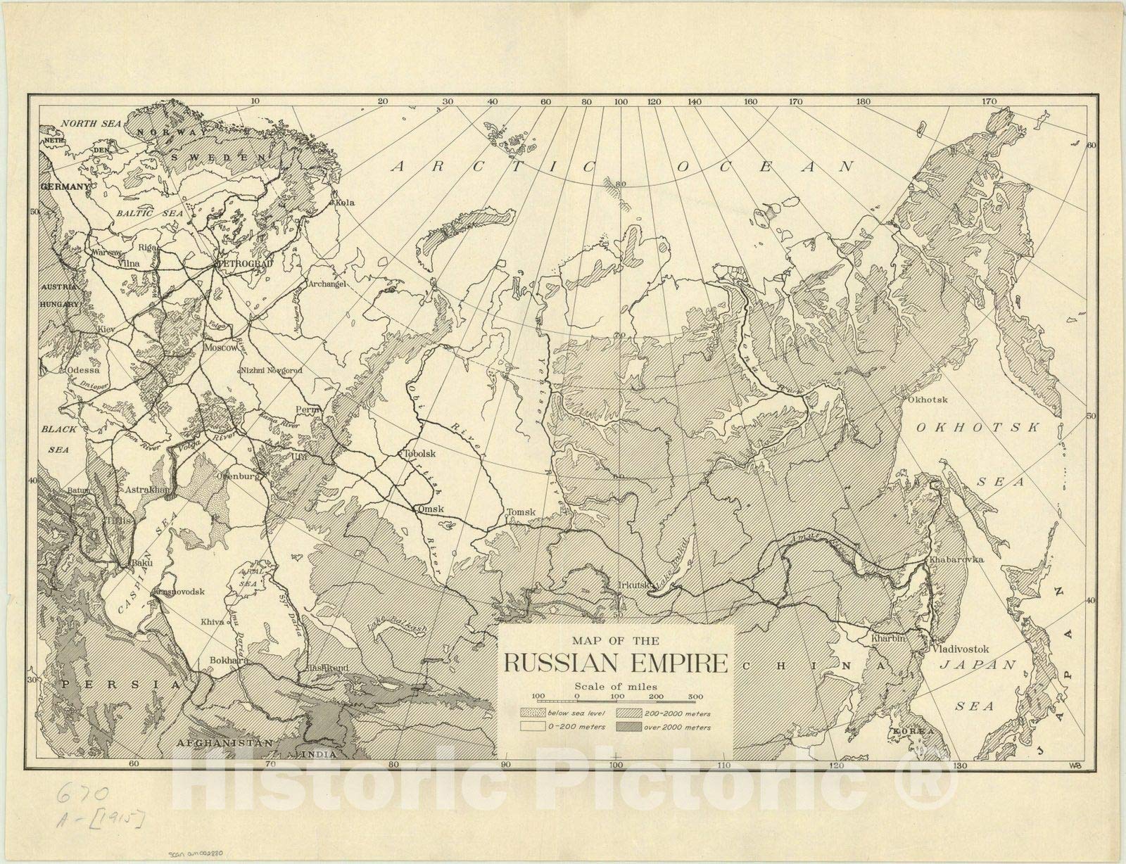 Amazon.com: Historic Pictoric Map : Russia 1915, Map of The