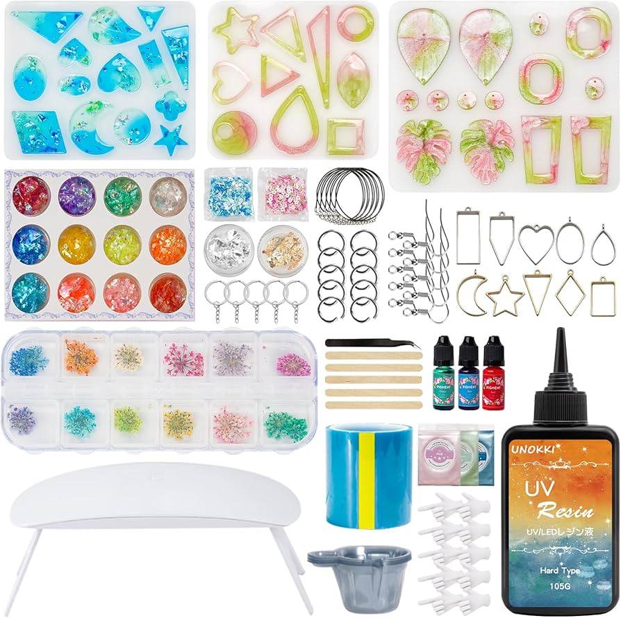 Amazon.co.jp: UNOKKI レジン セット初心者, UVレジン スターター