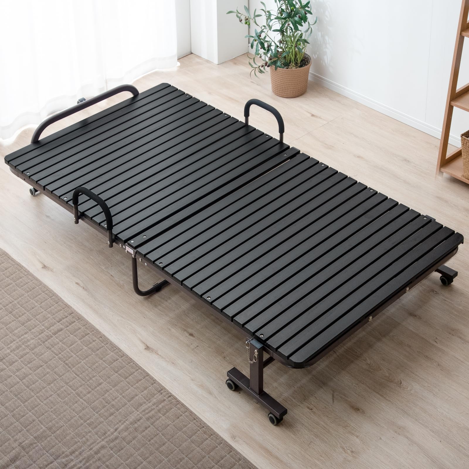 Amazon｜タンスのゲン ベッド シングル 折りたたみベッド すのこ 桐 耐