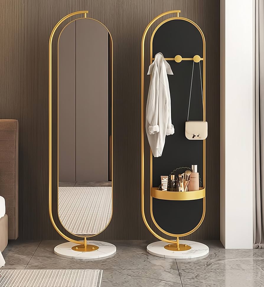 Amazon.co.jp: MIMIER 全身鏡 スタンドミラー HD鏡面 360回転 大理石