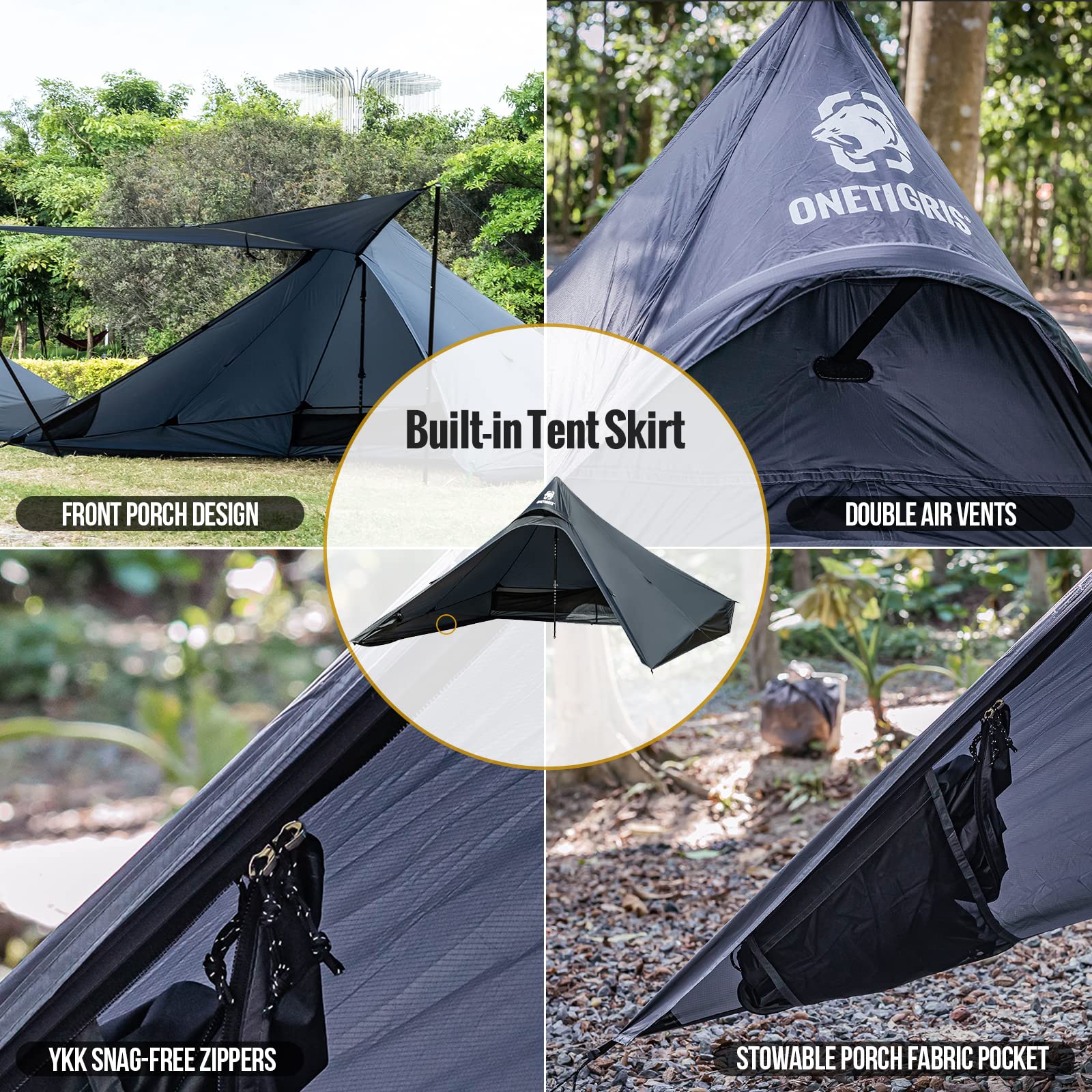 Amazon | OneTigris テトラ 超軽量テント 1~2人用 防水 3シーズン