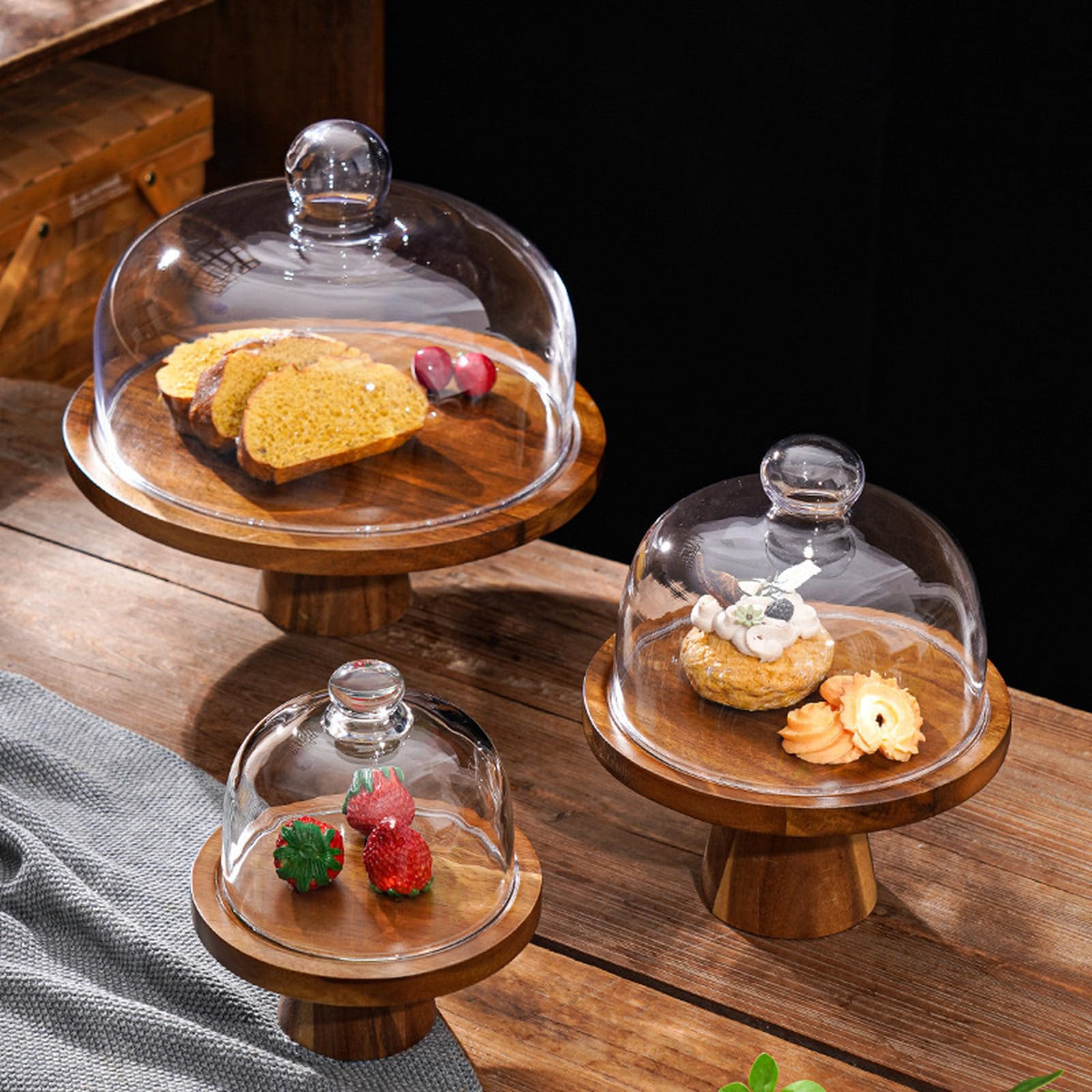 Amazon｜ケーキドーム ガラスカバー ケーキスタンド ケーキトレイ 蓋