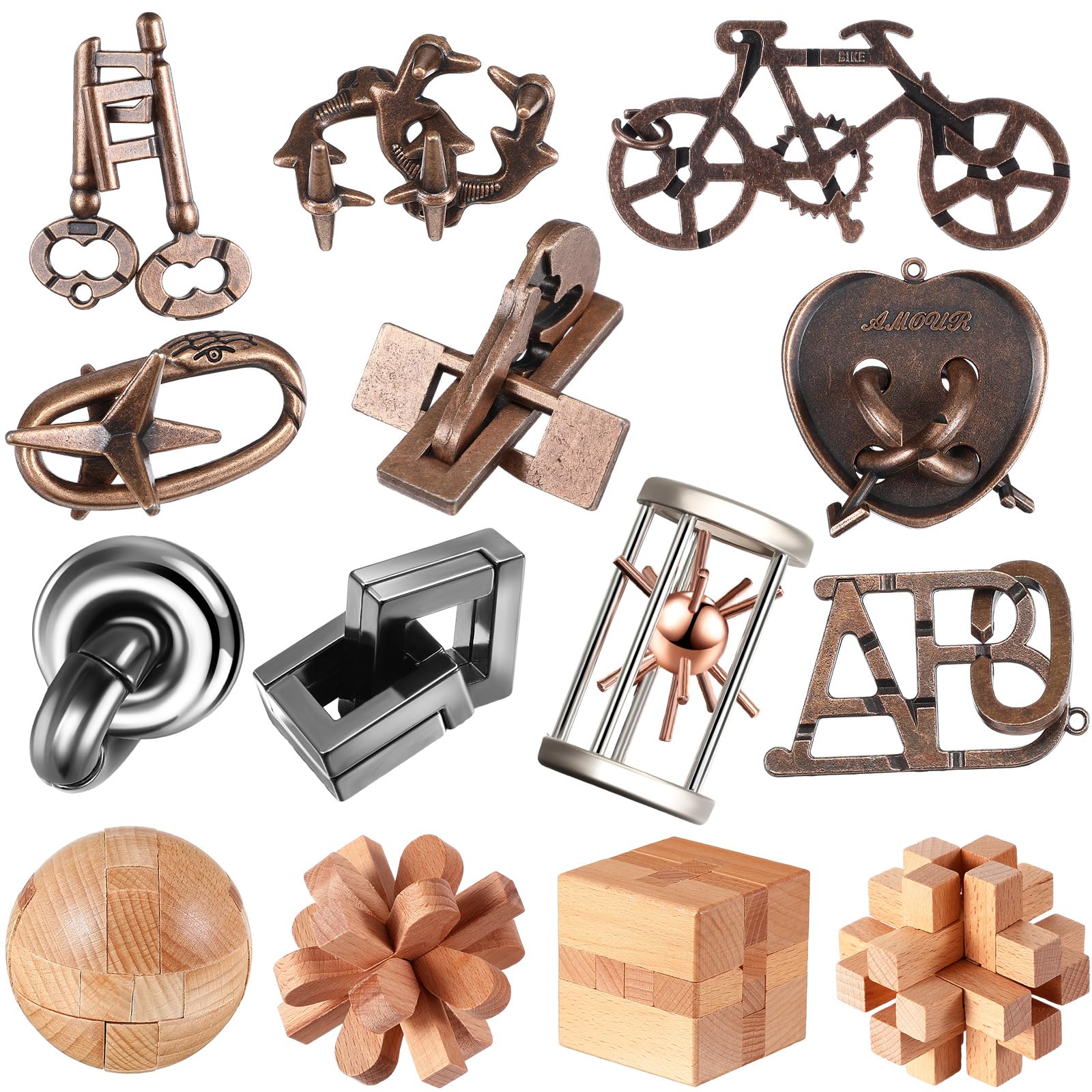 Amazon.com: Syhood 14 Pcs Metal Brain Teaser Puzzles Ring