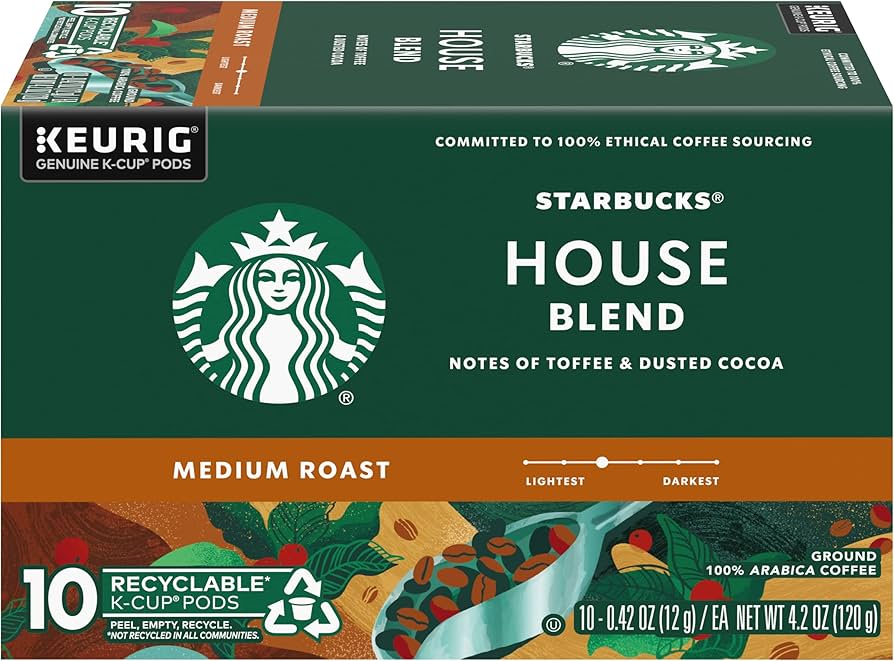 Amazon.com: Starbucks House Blend Coffee K-Cup Pods, Medium Roast