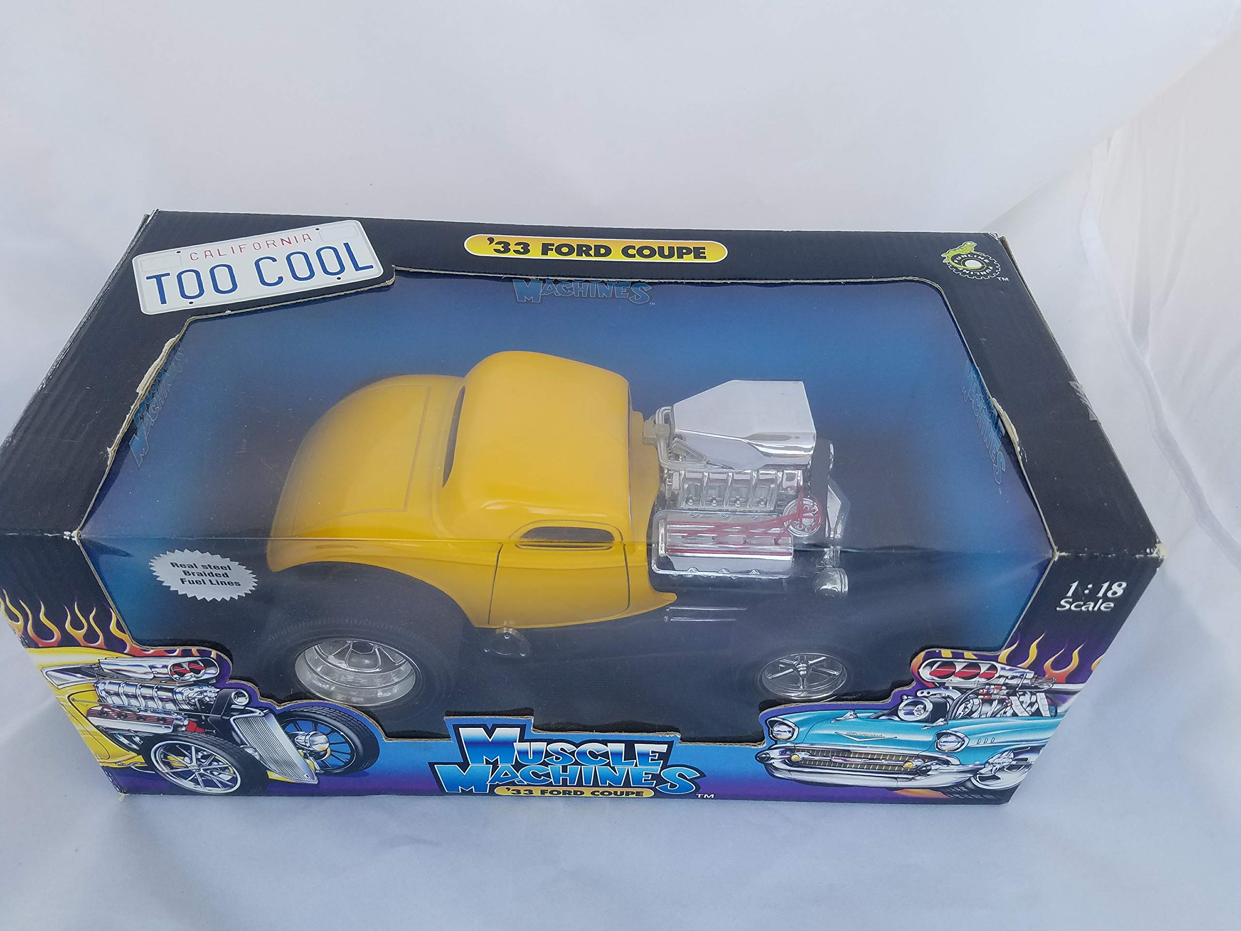 Amazon.com: 1933 Ford Coupe Muscle Machine 1:18 Metal fundido a